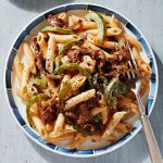 Pasta and Steak with Pineapple Salsa