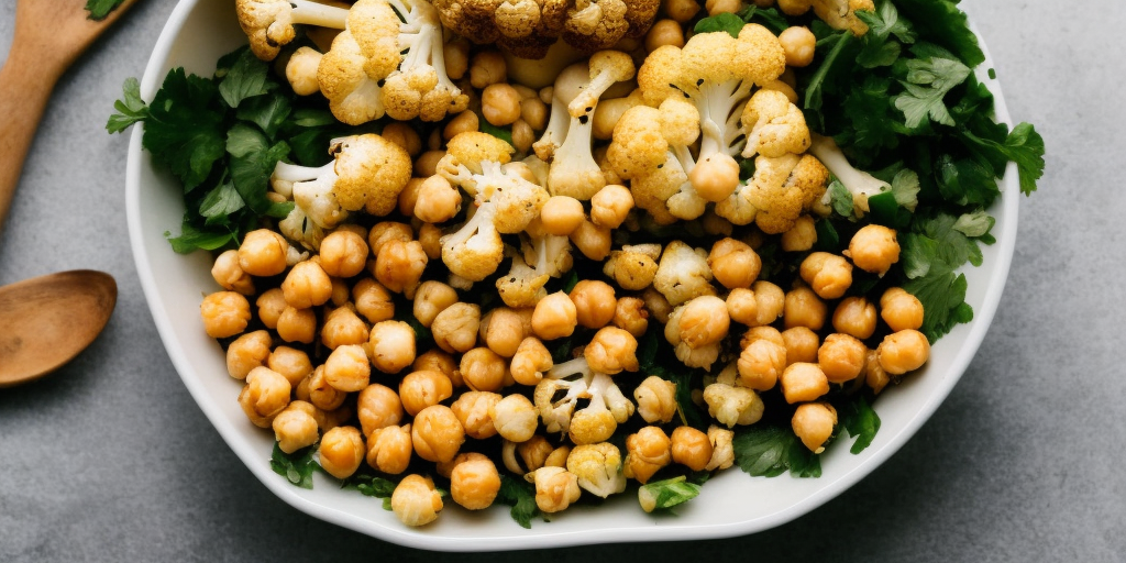 Roasted Cauliflower and Chickpea Buddha Bowl