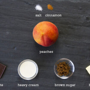 Sautéed Peaches with Chocolate Cream