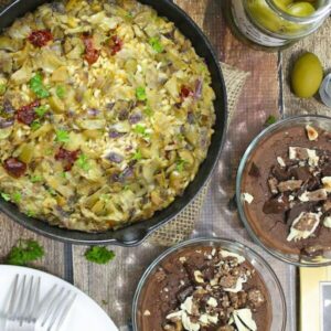 Italian Holiday Table: Sun-Dried Tomato Risotto and Chocolate Cheesecake
