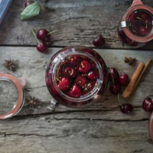 Spiced Cherries Preserved in Grappa