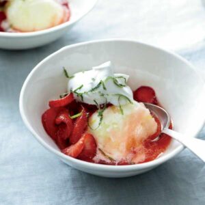 Honey-Lime Strawberries with Whipped Cream