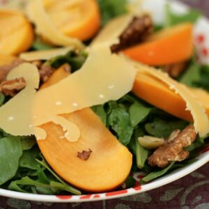 Autumn Salad with Persimmons and Walnuts