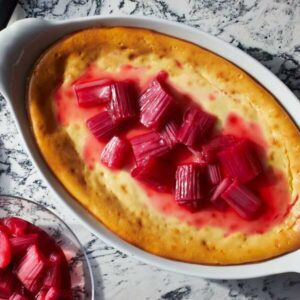 Baked Ricotta with Spice-Poached Rhubarb