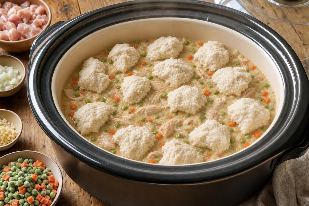 Crock-Pot Chicken and Dumplings - Lovely Food Blog